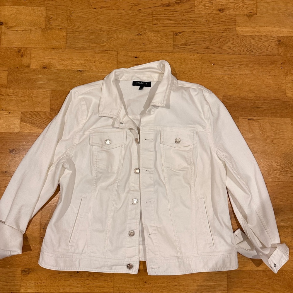 Talbots Women's White Denim Jacket